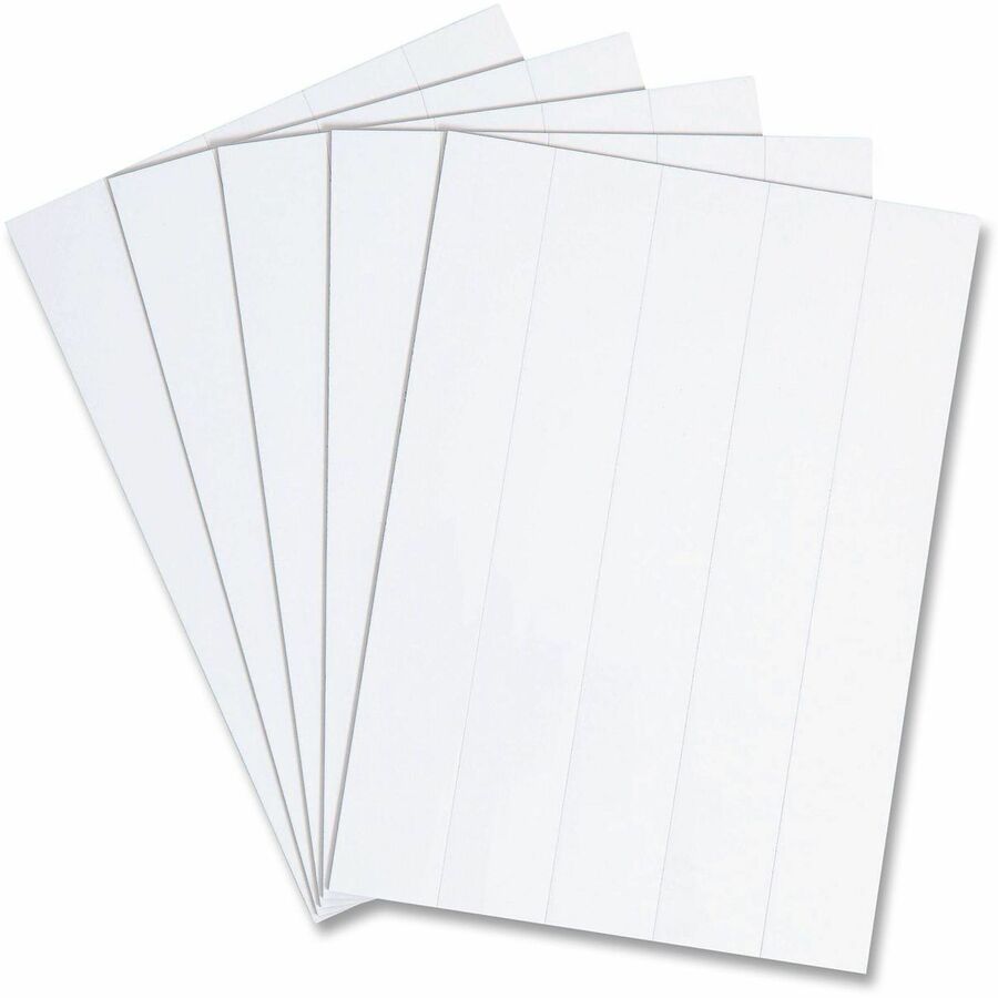 U Brands Magnet Strip, 0.88" x 6", White, 25 Pack