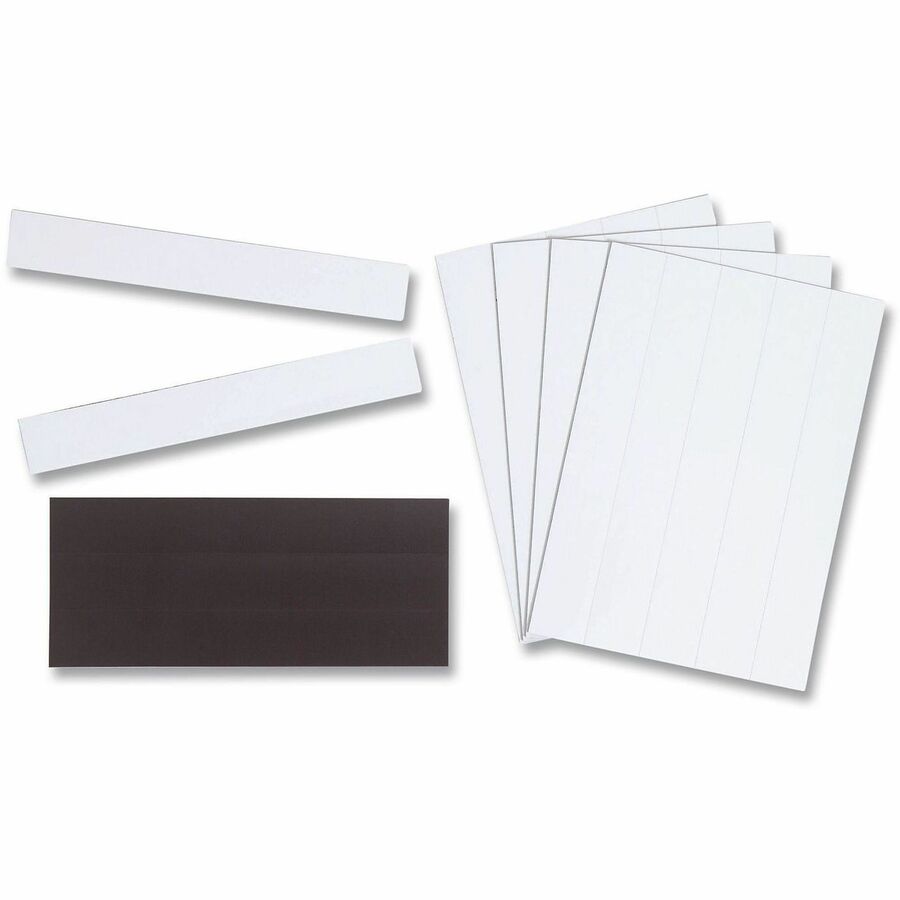 U Brands Magnet Strip, 0.88" x 6", White, 25 Pack