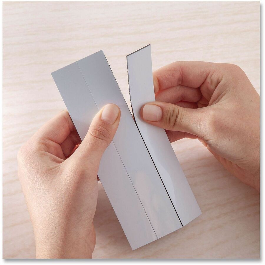 U Brands Magnet Strip, 0.88" x 6", White, 25 Pack