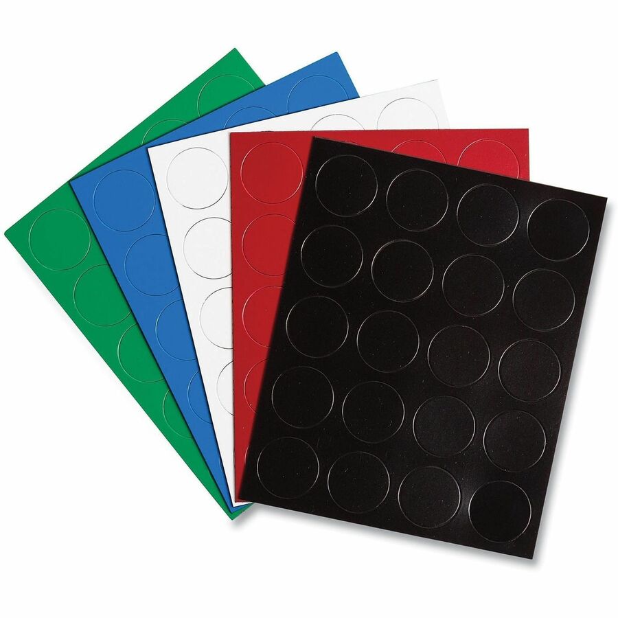 U Brands Board Magnets, Heavy Duty, 0.7" Diameter, Circle, Red, 20 Pack