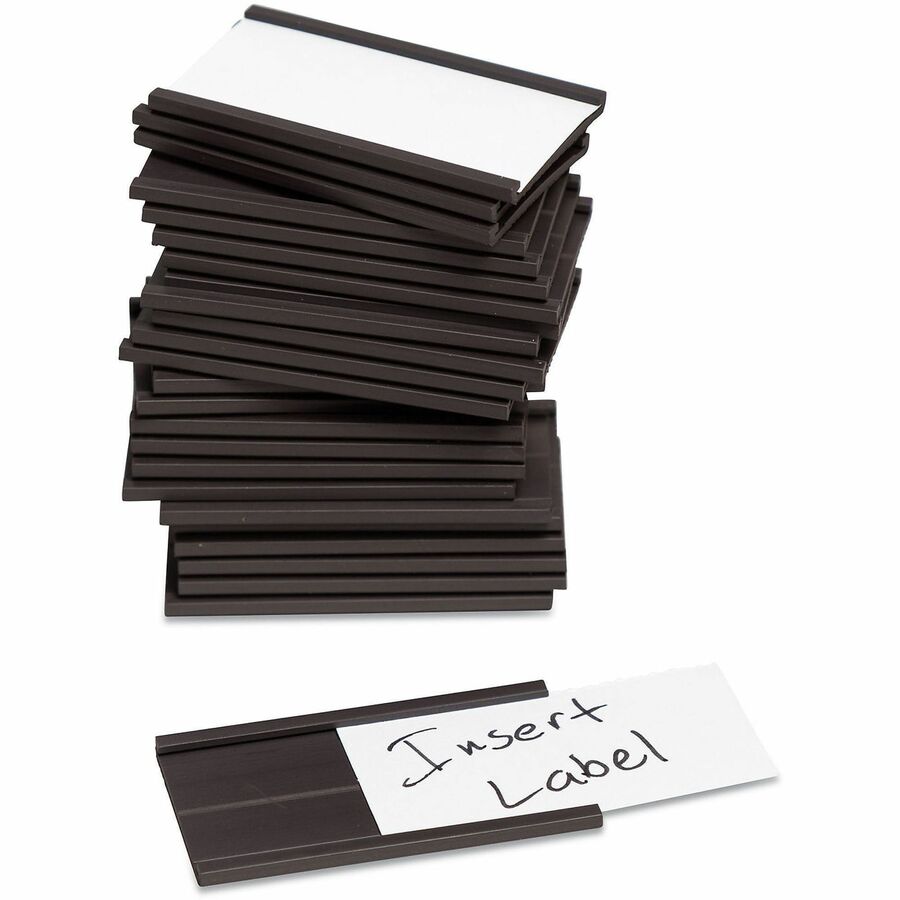 U Brands Card Holder, Magnetic, Black, 1" x 2", 25 Pack
