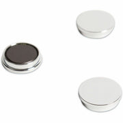 U Brands Board Magnet, 1.3" Diameter, Circle, Silver, 10 Pack