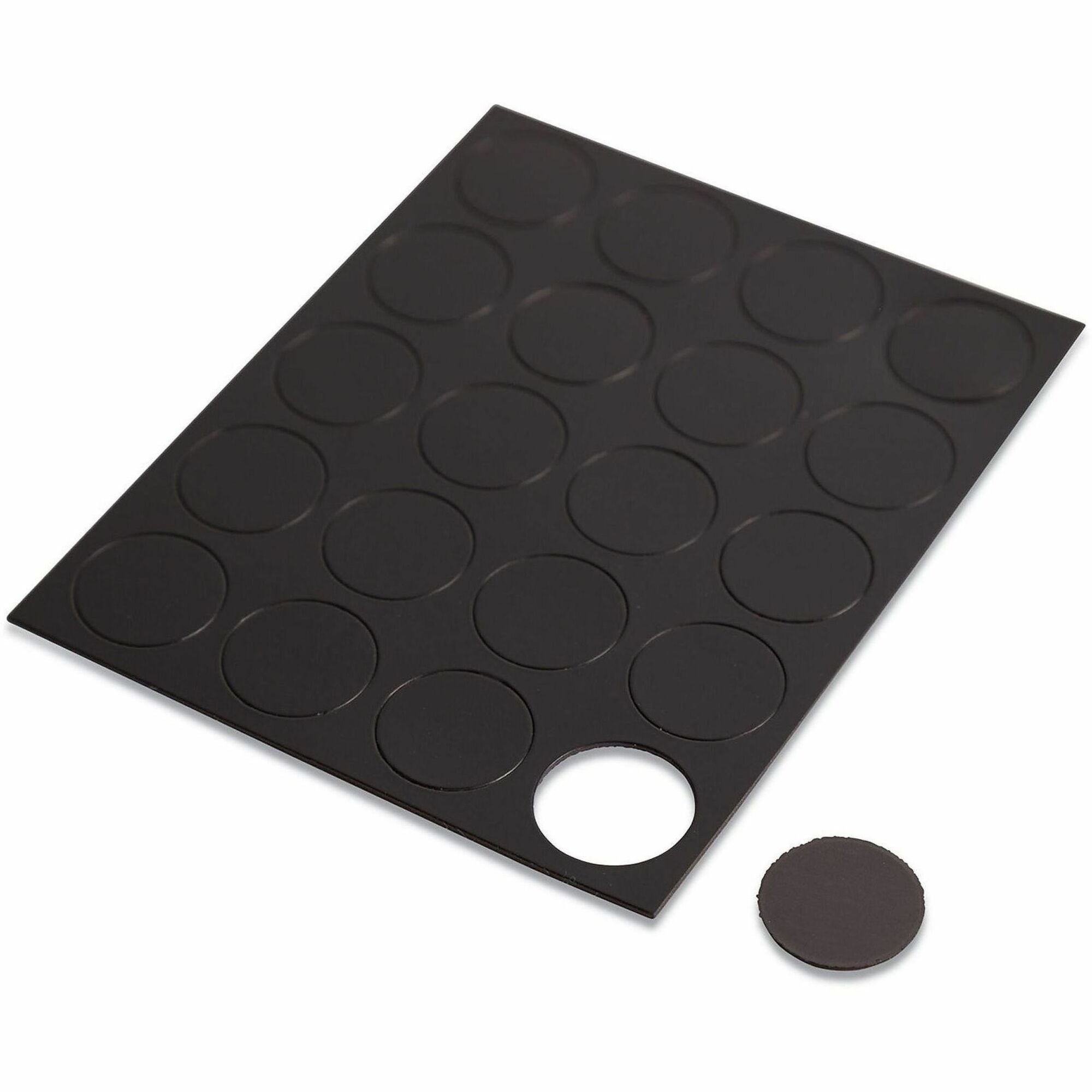 U Brands Board Magnets, Heavy Duty, 0.7" Diameter, Circle, Black, 20 Pack