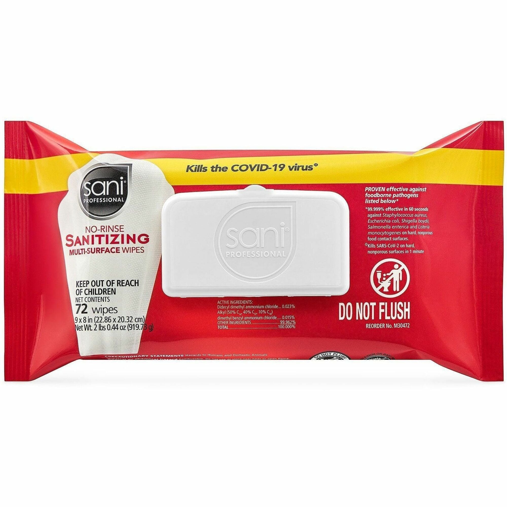 Sani Professional Sanitizing Wipe, 8" x 9", 1 Carton