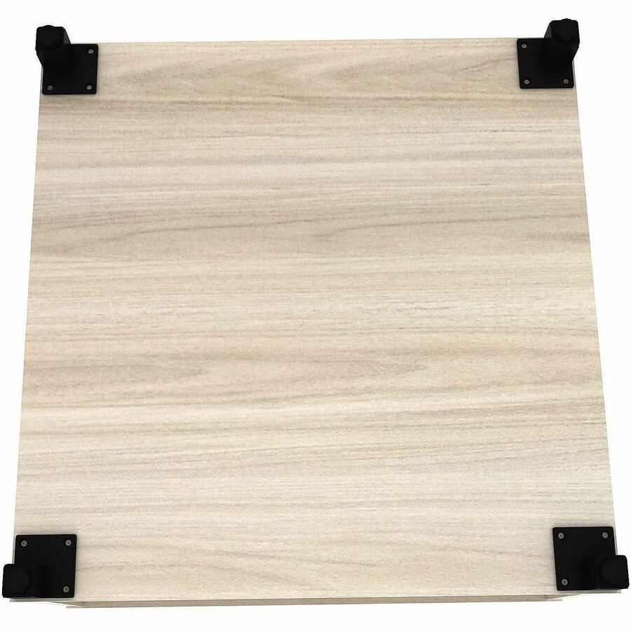 Square Top - Height Adjustable - 24" Table Top Width x 24" Table Top Depth - 20" Height - Reception, Coffee - Assembly Required - Laminated, Modern Elm - Laminate, Metal - 1 Each