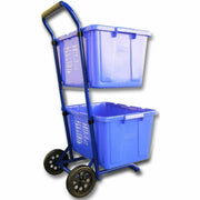 Five Star Products Recycling Cart for Bins, Steel, Blue, 400 lb Load Capacity, 1 Each