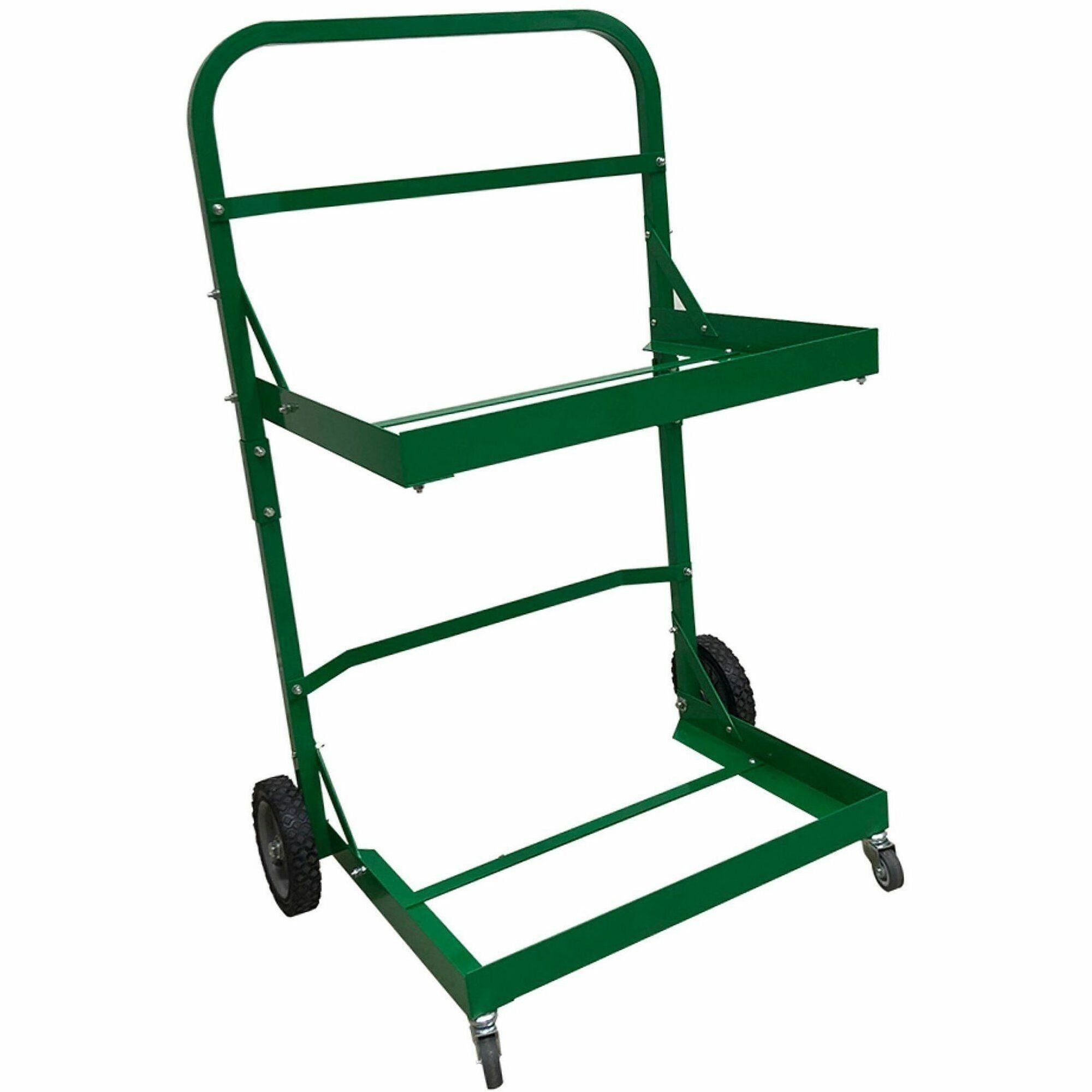 Five Star Products Recycling Cart for Bins, 220 lb Load Capacity, Aluminum, Green, 1 Each