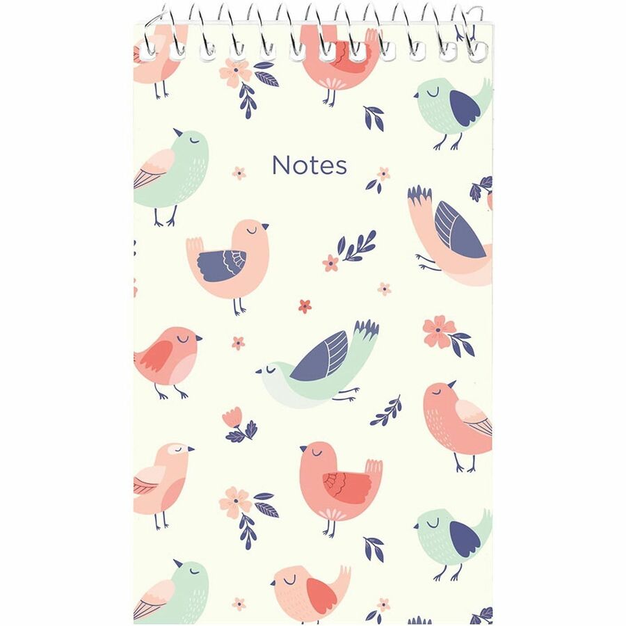 60 Sheets - Printed - Wire Bound - White Paper - Assorted Cover - Compact - 4 / Each
