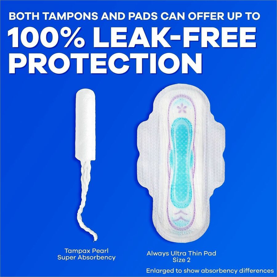 Tampax Pearl Regular Tampons, Plastic Applicator, Unscented, Anti-leak, Comfortable, Absorbent, 50/Box