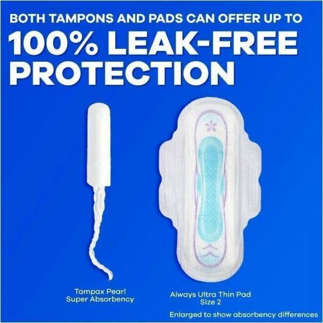 Tampax Pearl Regular Tampons, Plastic Applicator, Unscented, Anti-leak, Comfortable, Absorbent, 50/Box