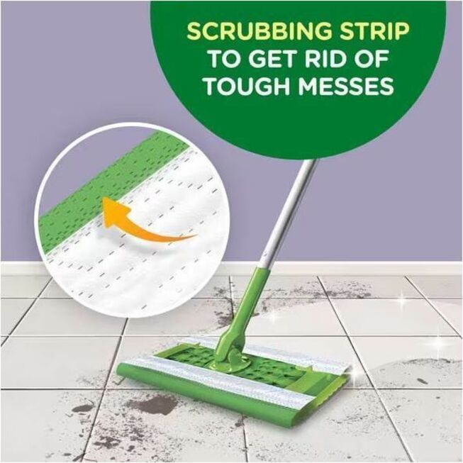 Swiffer Sweeper Wet Cloths, Residue-Free, White, 24 Pack