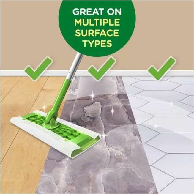 Swiffer Sweeper Wet Cloths, Residue-Free, White, 24 Pack