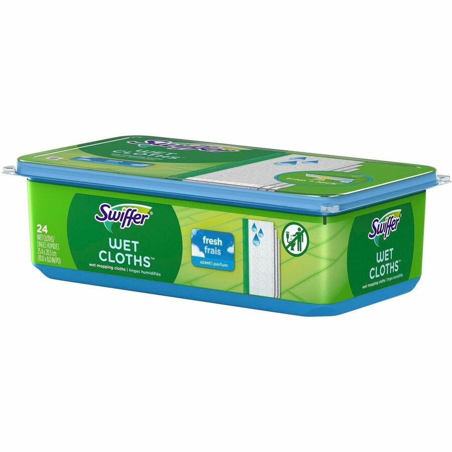 Swiffer Sweeper Wet Cloths, Residue-Free, White, 24 Pack