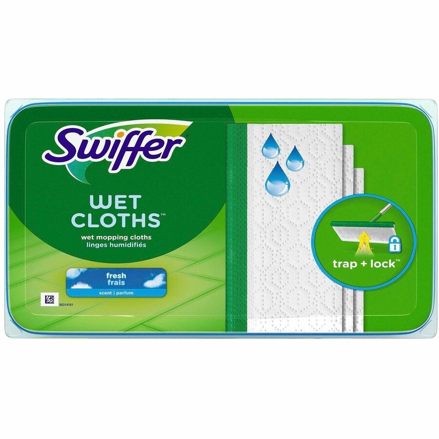 Swiffer Sweeper Wet Cloths, Residue-Free, White, 24 Pack