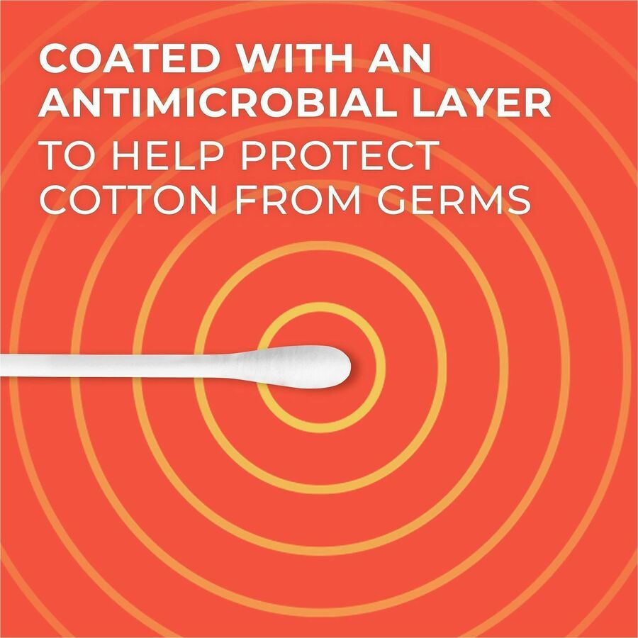 Soapbox Cotton Swab, Antibacterial, White, Cotton, 1 Carton