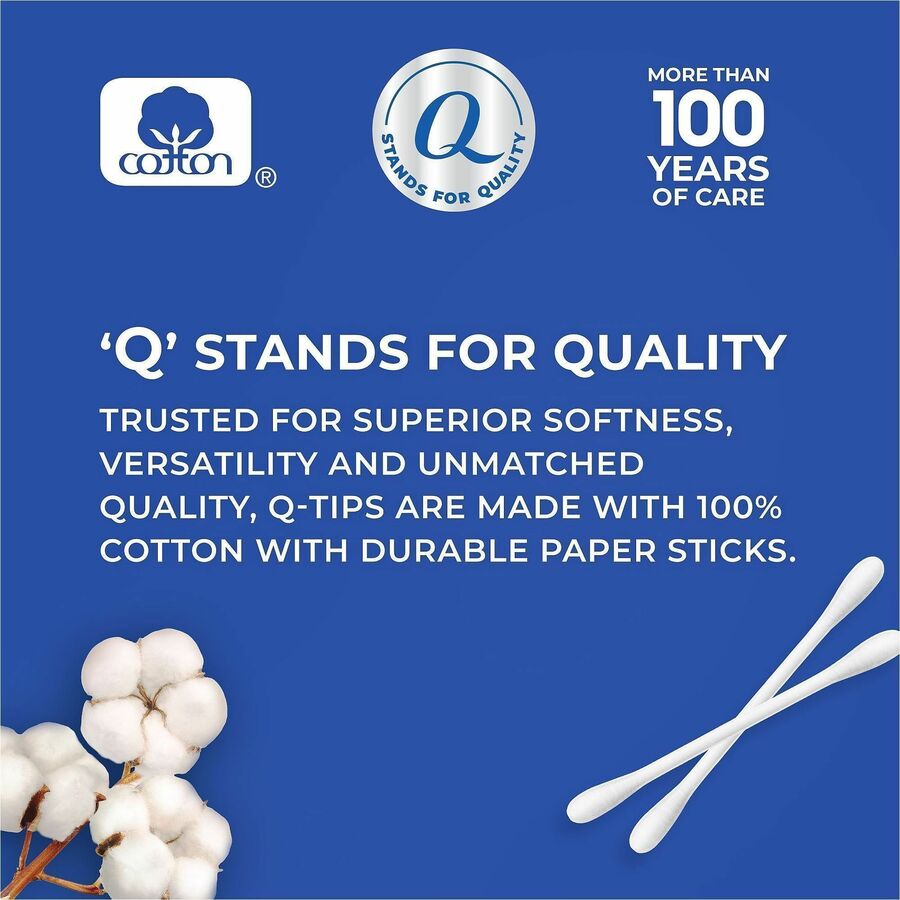 Soapbox Cotton Swab, Antibacterial, White, Cotton, 1 Carton