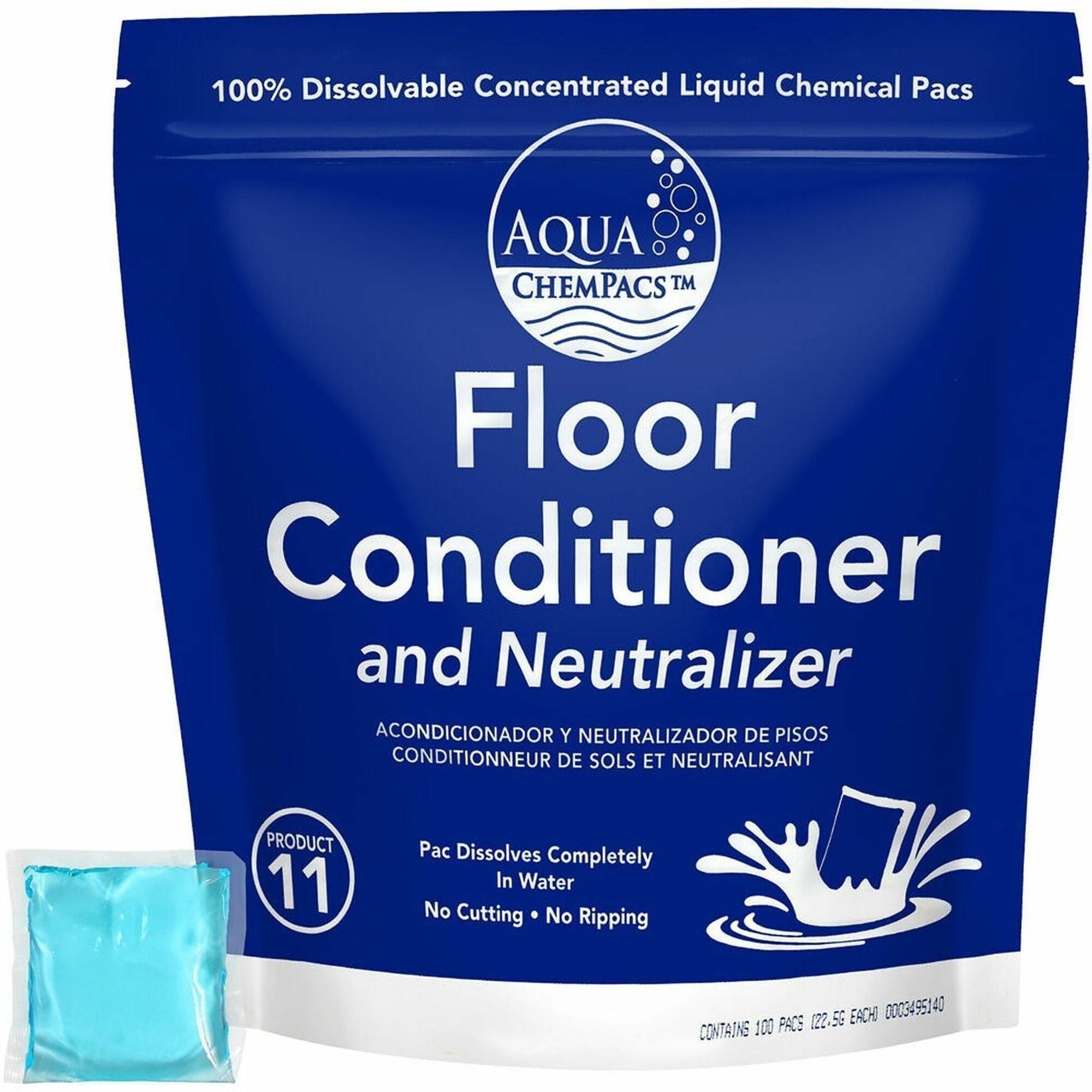 For Floor, Glass, Tile, Metal - Concentrate - Liquid - 0.79 oz (0.05 lb) - Recommended For: Alkaline Deposit Remover, Residue Remover, Salt Remover, Ice Melter Removal, Limescale Remover, Hard Water Remover, Stain Remover, Odor Remover - Blue - 1 / Carton