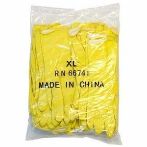 Flock-Lined Neoprene Latex Gloves, 16 mil x 12", Chemical & Fat Resistant, Fish Scale Grip, Food Service & Cleaning, X-Large, Yellow, 12 Pairs/Dozen