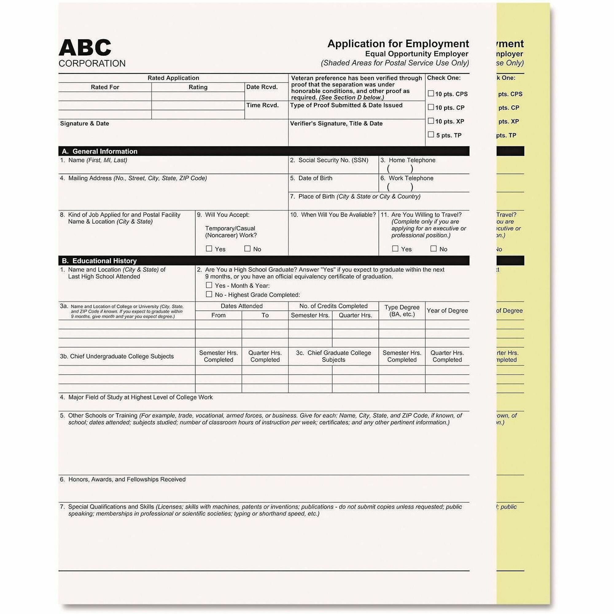 ICONEX Carbonless Paper, Letter Size 8.5" x 11", White/Canary, 2-Part, 2500 Sheets per Carton