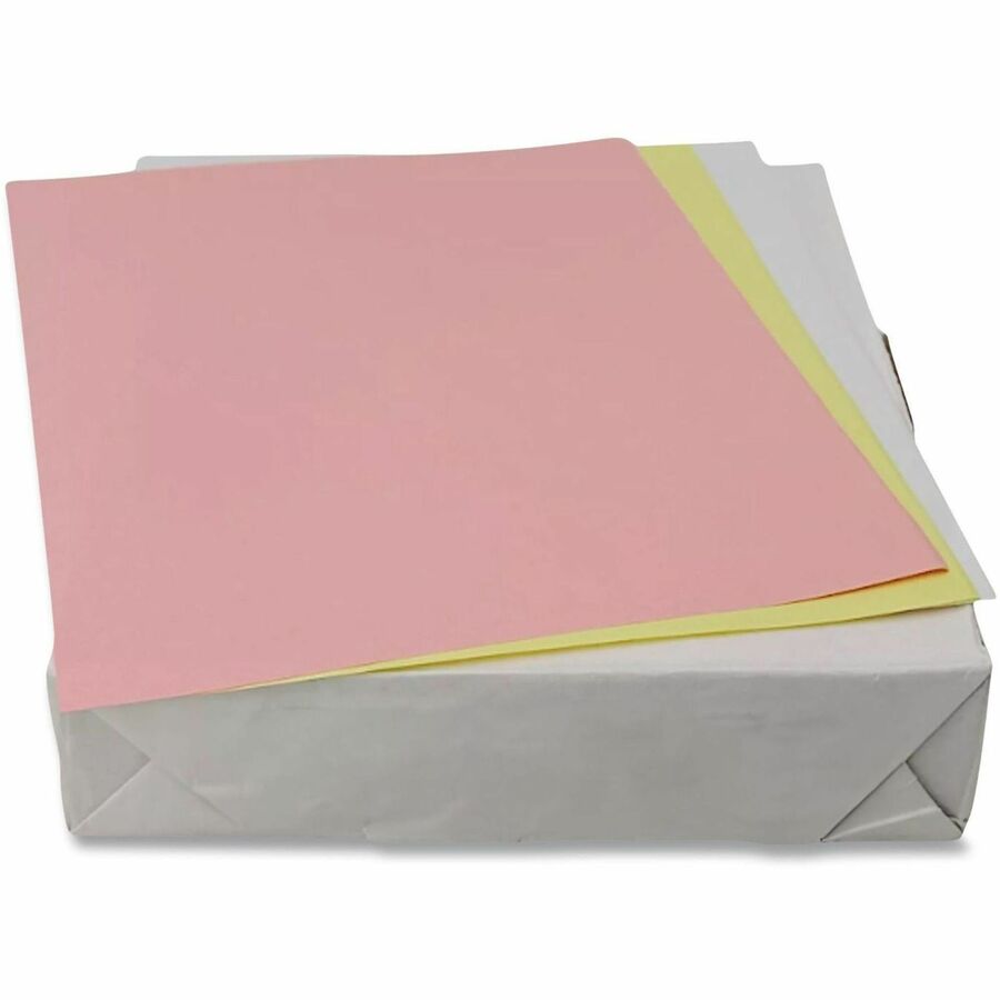 ICONEX Carbonless Paper, Letter Size 8.5" x 11", White/Canary/Pink, 3-Part, 5010 Sheets per Carton