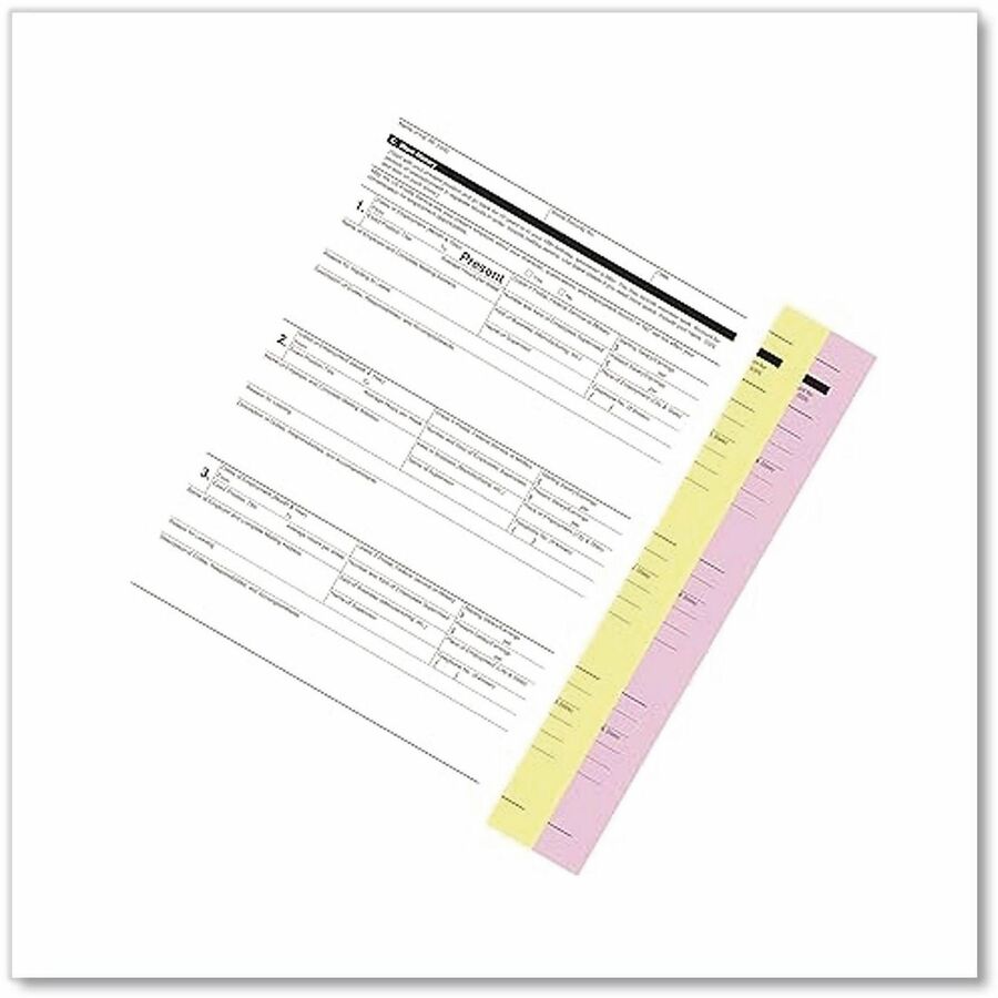 ICONEX Carbonless Paper, Letter Size 8.5" x 11", White/Canary/Pink, 3-Part, 5010 Sheets per Carton