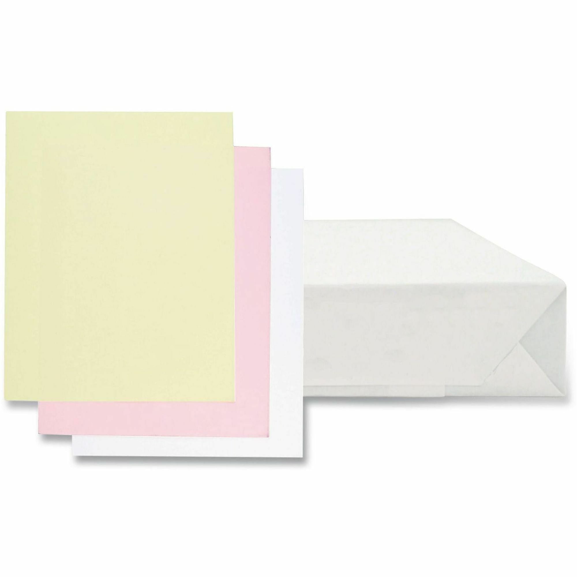 ICONEX Carbonless Paper, Letter Size 8.5" x 11", White/Canary/Pink, 3-Part, 5010 Sheets per Carton