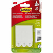 6 lb (2.72 kg) Capacity - 0.7" Width x 2.8" Length - Adhesive - Medium - for Pictures, Decoration, Painted Surface, Wood, Tile, Poster, Frame - White - 50 / Carton