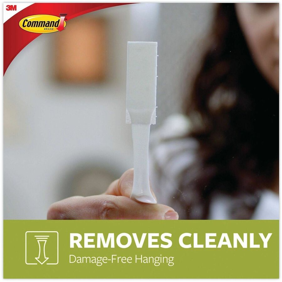 6 lb (2.72 kg) Capacity - 0.7" Width x 2.8" Length - Adhesive - Medium - for Pictures, Decoration, Painted Surface, Wood, Tile, Poster, Frame - White - 50 / Carton