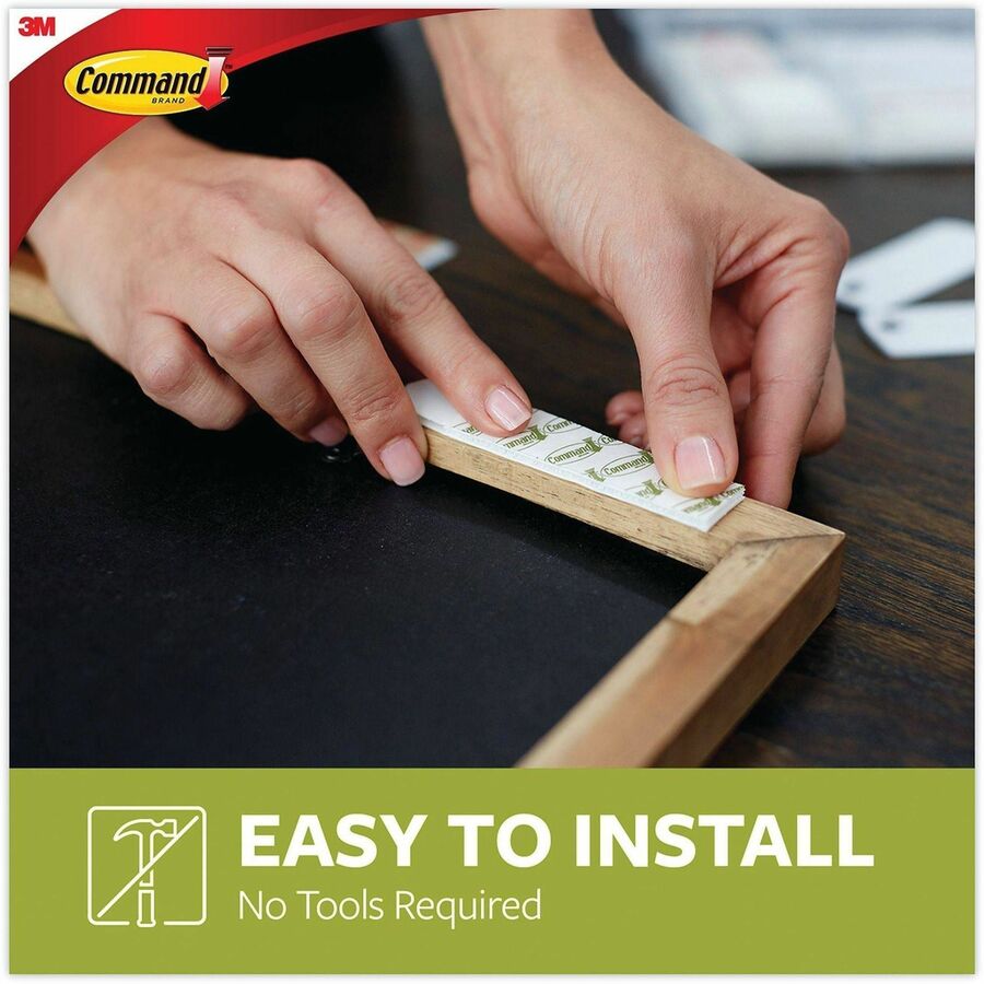 6 lb (2.72 kg) Capacity - 0.7" Width x 2.8" Length - Adhesive - Medium - for Pictures, Decoration, Painted Surface, Wood, Tile, Poster, Frame - White - 50 / Carton