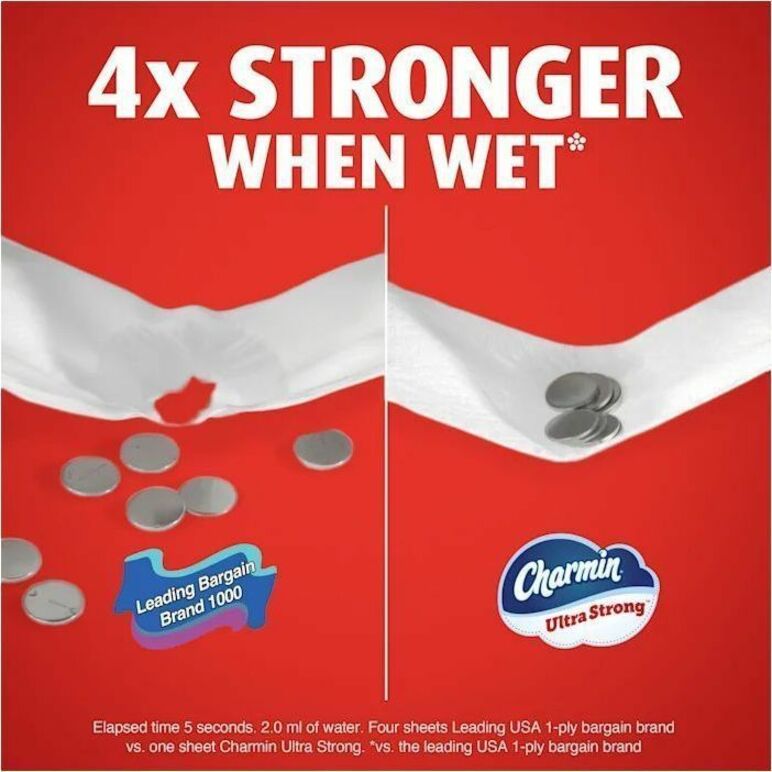 Charmin Ultra Strong Mega Roll Bath Tissue, 2-Ply, Diamond-Weave Texture, White, 220 Sheets per Roll, 24 Rolls per Carton