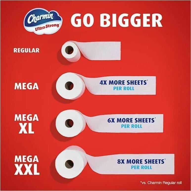 Charmin Ultra Strong Mega Roll Bath Tissue, 2-Ply, Diamond-Weave Texture, White, 220 Sheets per Roll, 24 Rolls per Carton