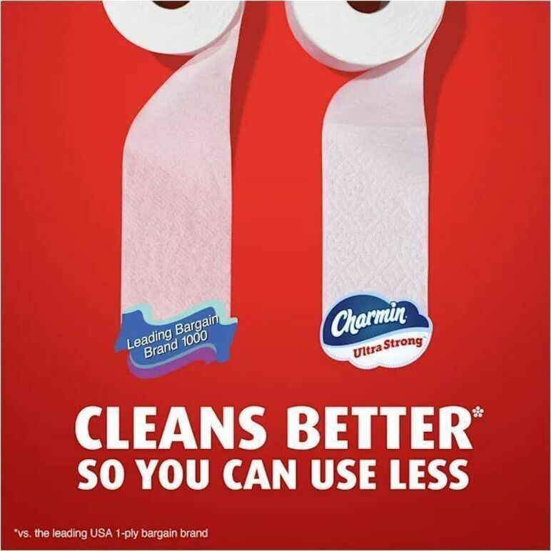 Charmin Ultra Strong Mega Roll Bath Tissue, 2-Ply, Diamond-Weave Texture, White, 220 Sheets per Roll, 24 Rolls per Carton