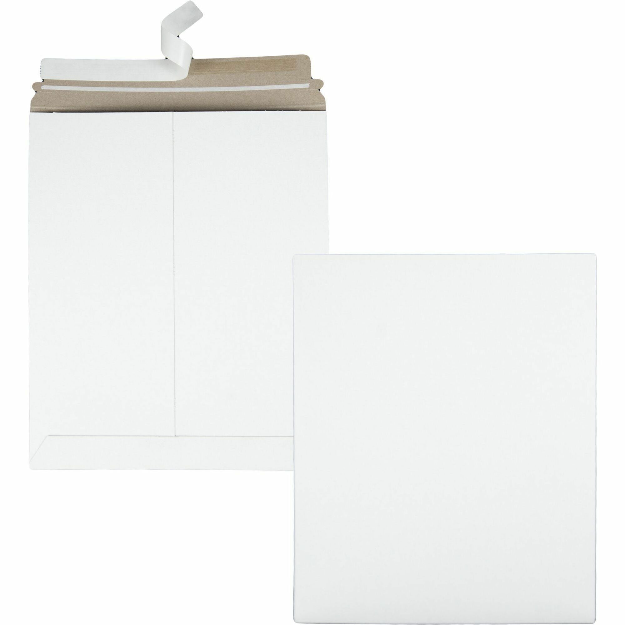 Quality Park Sturdy Fiberboard Photo Mailers, 11" x 13.5", Peel & Seal, White, 25/Box
