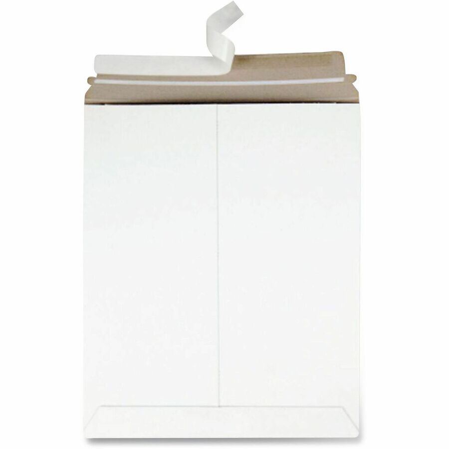 Quality Park Sturdy Fiberboard Photo Mailers, 11" x 13.5", Peel & Seal, White, 25/Box
