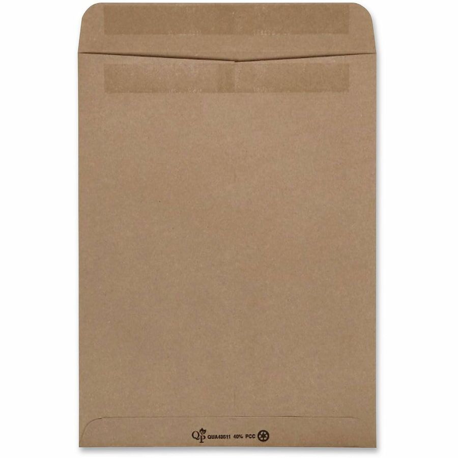 Catalog - 9" Width x 12" Length - 24 lb - Self-sealing - Brown - Kraft - 100 / Box