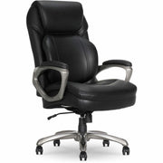 Serta Executive Chair, High Back, Black Memory Foam & Bonded Leather, 5-Star Nylon Base, Adjustable Height, 1 Each