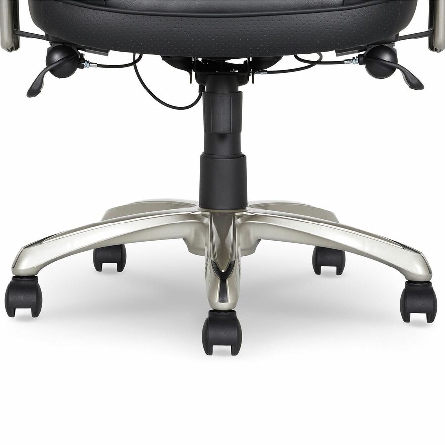 Serta Black Mid Back Task Chair, Memory Foam, Bonded Leather, Adjustable Arms, 1 Each