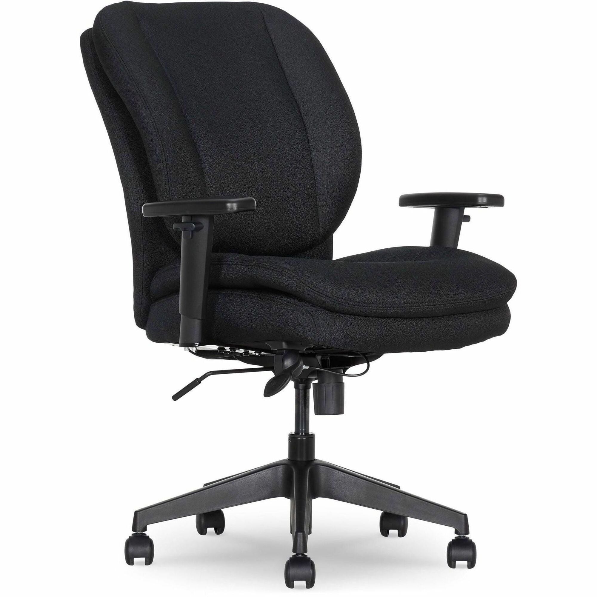 Serta Black Task Chair, Memory Foam & Fabric, Adjustable Arms, 5-Star Nylon Base, 1 Each