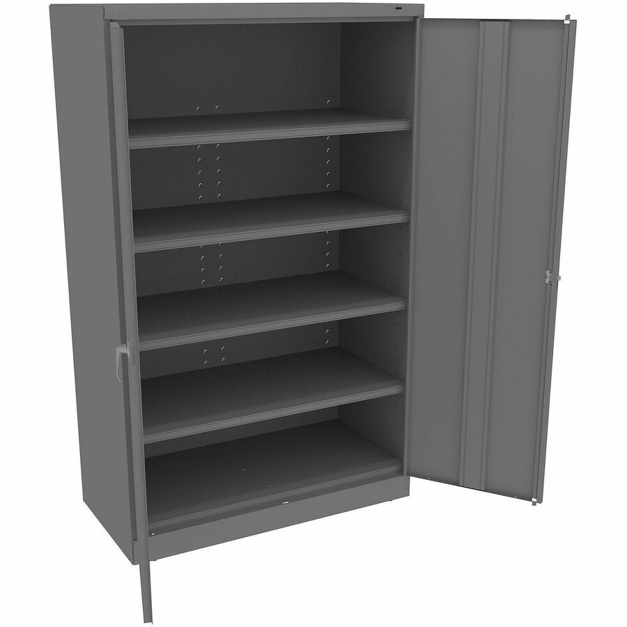 Tennsco Jumbo Storage Cabinet, 48"W x 24"D x 78"H, 4 Shelves, 2 Doors, Locking System, Welded Steel, Medium Gray, 1 Each