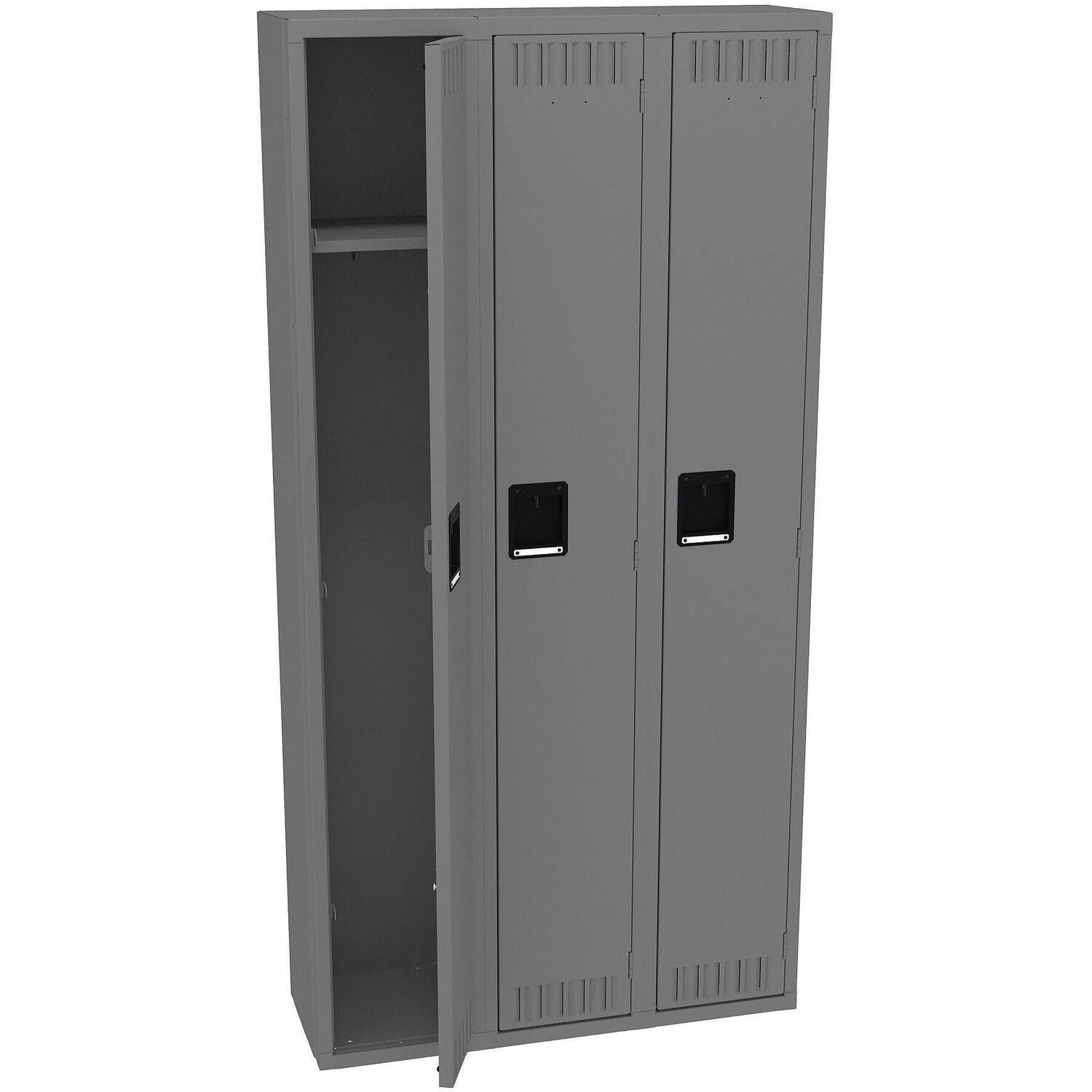 1 Shelve(s) - 1 Tier(s) - Vandal Resistant - for Office, School, Industrial - Overall Size 72" Height x 36" Width x 12" Depth - Medium Gray - Steel