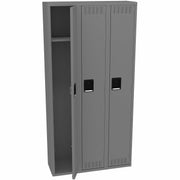 1 Shelve(s) - 1 Tier(s) - Vandal Resistant - for Office, School, Industrial - Overall Size 72" Height x 36" Width x 12" Depth - Medium Gray - Steel