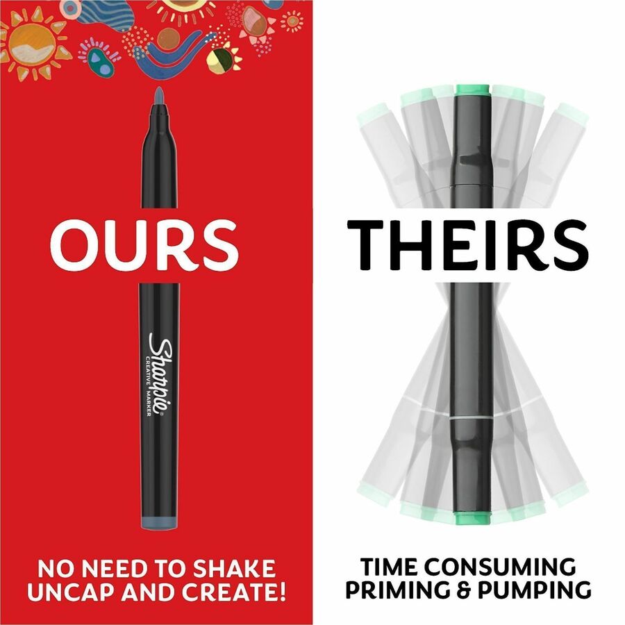 Sharpie Creative Markers - Water Based, Acrylic Based - Multipurpose - 5 / Pack
