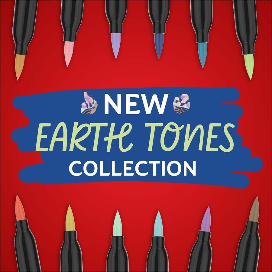 Sharpie Creative Markers - Earth Tone Ink - Water Based, Acrylic Based - Multipurpose - 5 / Pack