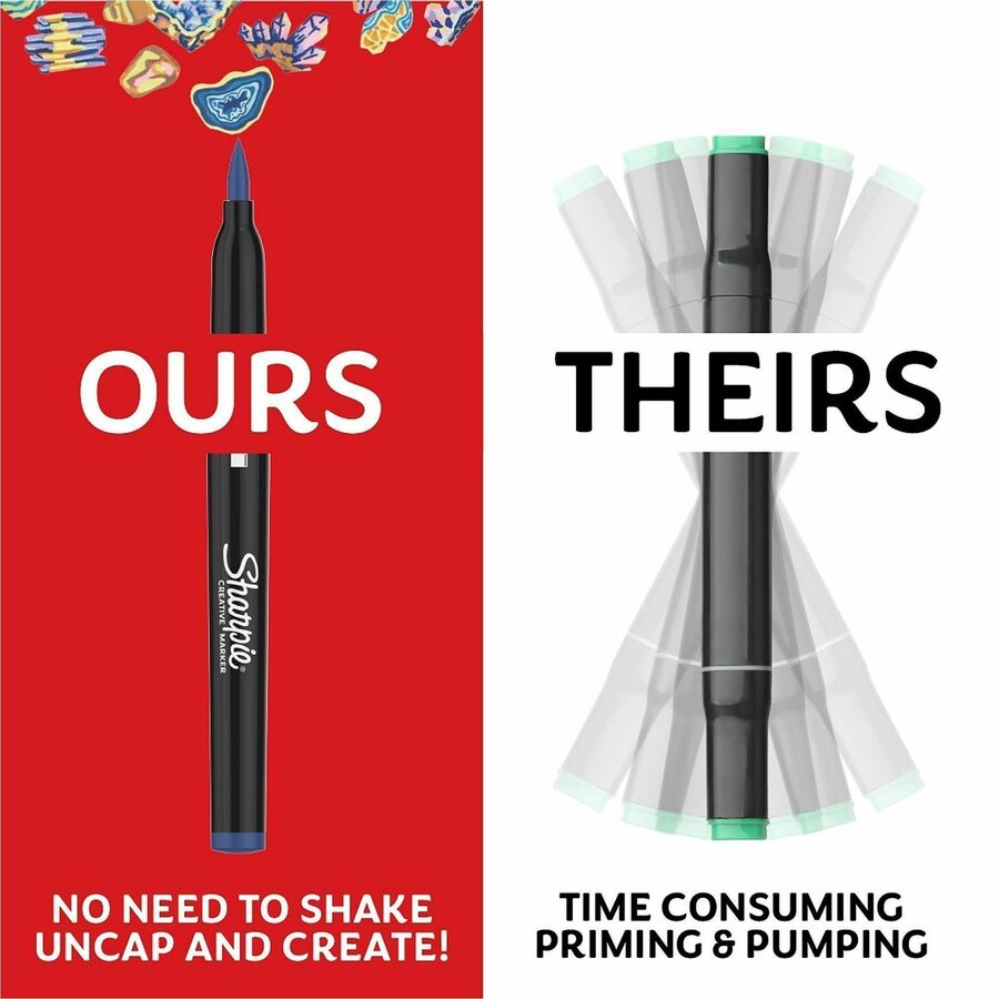 Sharpie Creative Markers - Earth Tone Ink - Water Based, Acrylic Based - Multipurpose - 5 / Pack