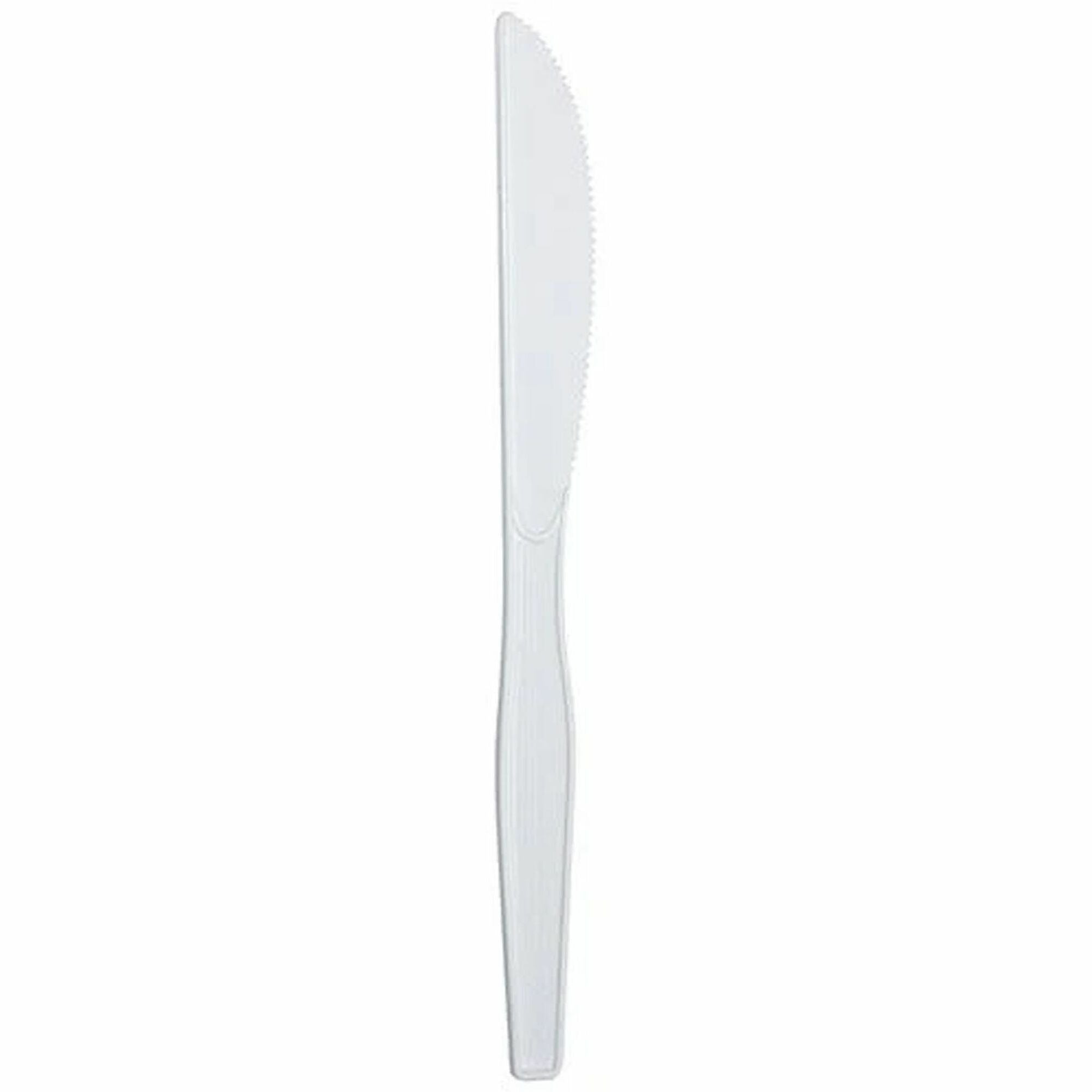 Knife - Knife - Restaurant, Cafeteria - Plastic, Polystyrene - White - 1000 / Carton