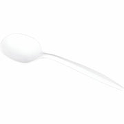 Soup Spoon - Soup Spoon - Restaurant, Cafeteria - Polypropylene Plastic - White - 100/Box - 10 / Carton