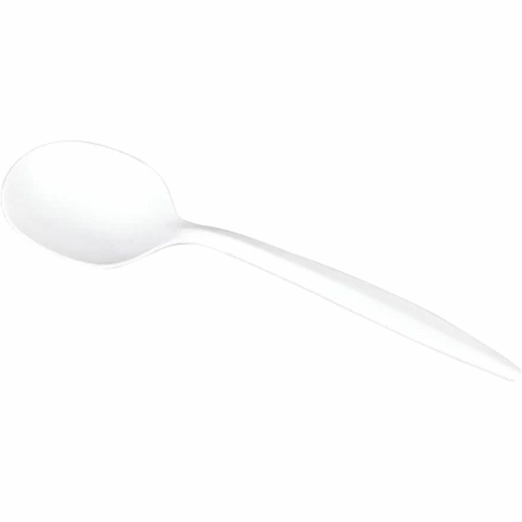 Soup Spoon - Soup Spoon - Restaurant, Cafeteria - Polypropylene Plastic - White - 100/Box - 10 / Carton