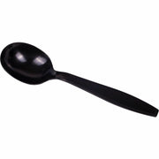 Soup Spoon - Soup Spoon - Restaurant, Cafeteria - Polystyrene, Plastic - Black - 100/Box - 10 / Carton