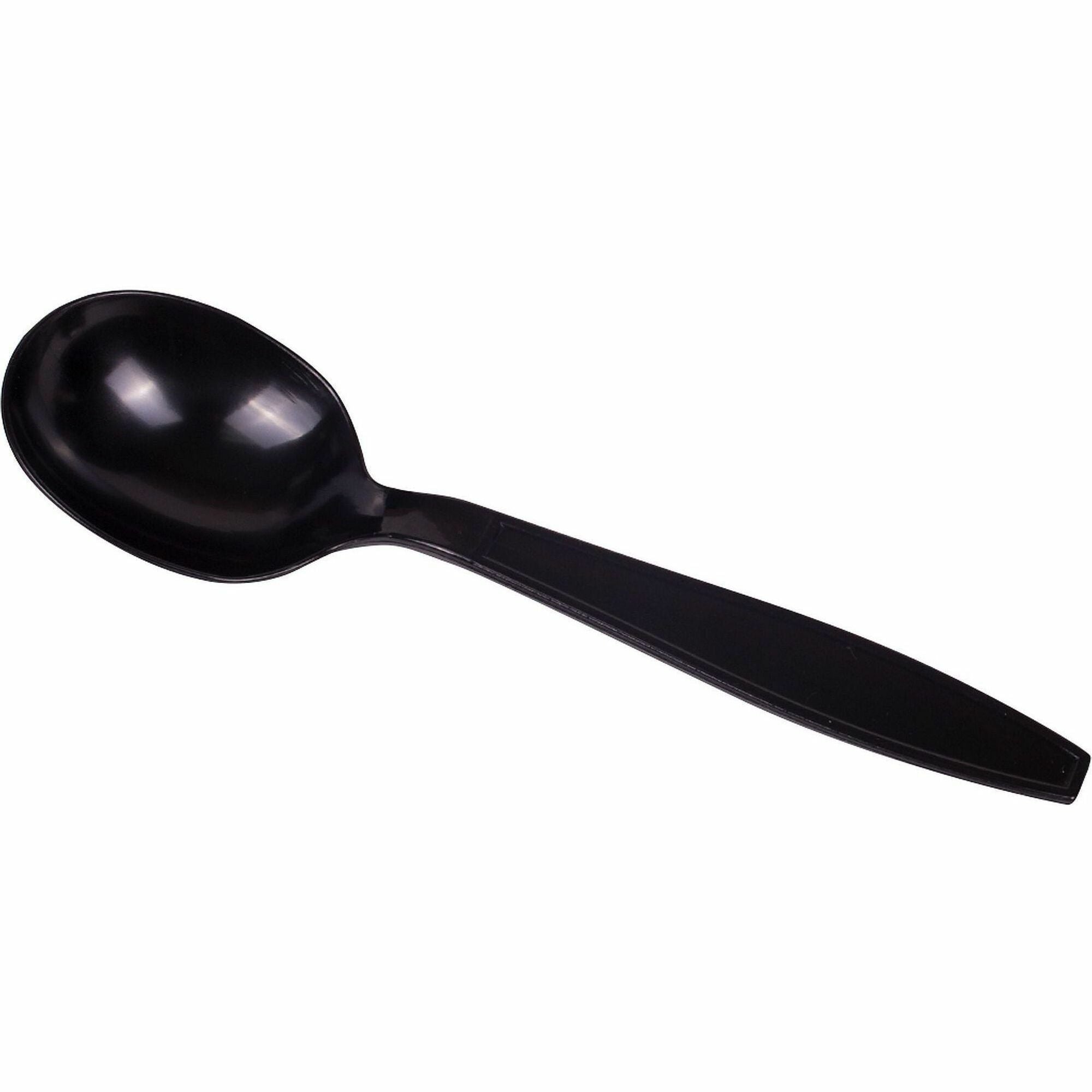 Soup Spoon - Soup Spoon - Restaurant, Cafeteria - Polystyrene, Plastic - Black - 100/Box - 10 / Carton