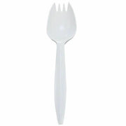 Spork - Spork - Restaurant, Cafeteria - Polypropylene Plastic - White - 100/Box - 10 / Carton